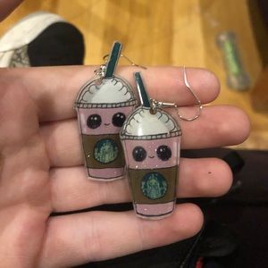 Handmade Pink Starbucks Frappuccino Earrings!🥤